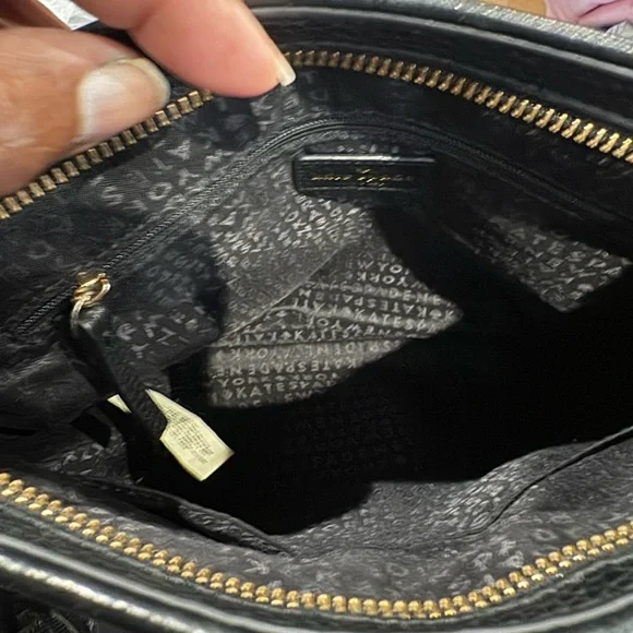 Kate Spade Black Leather Crossbody Bag with Tassel - Picture 5 of 8